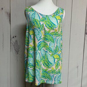 Lilly Pulitzer Kristin Tank – Urchin Pink Vitamin Sea – Large – EUC